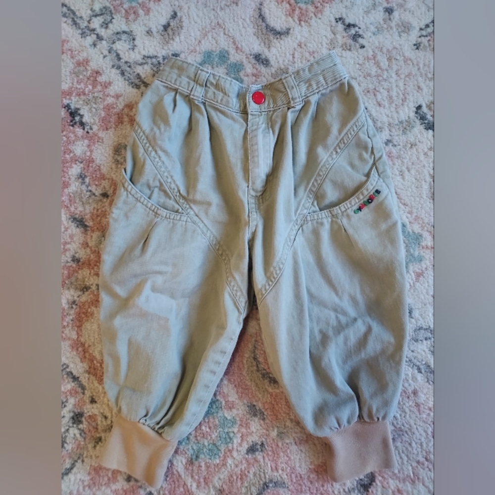 Gymboree Tan Kids Bottoms with Red Button